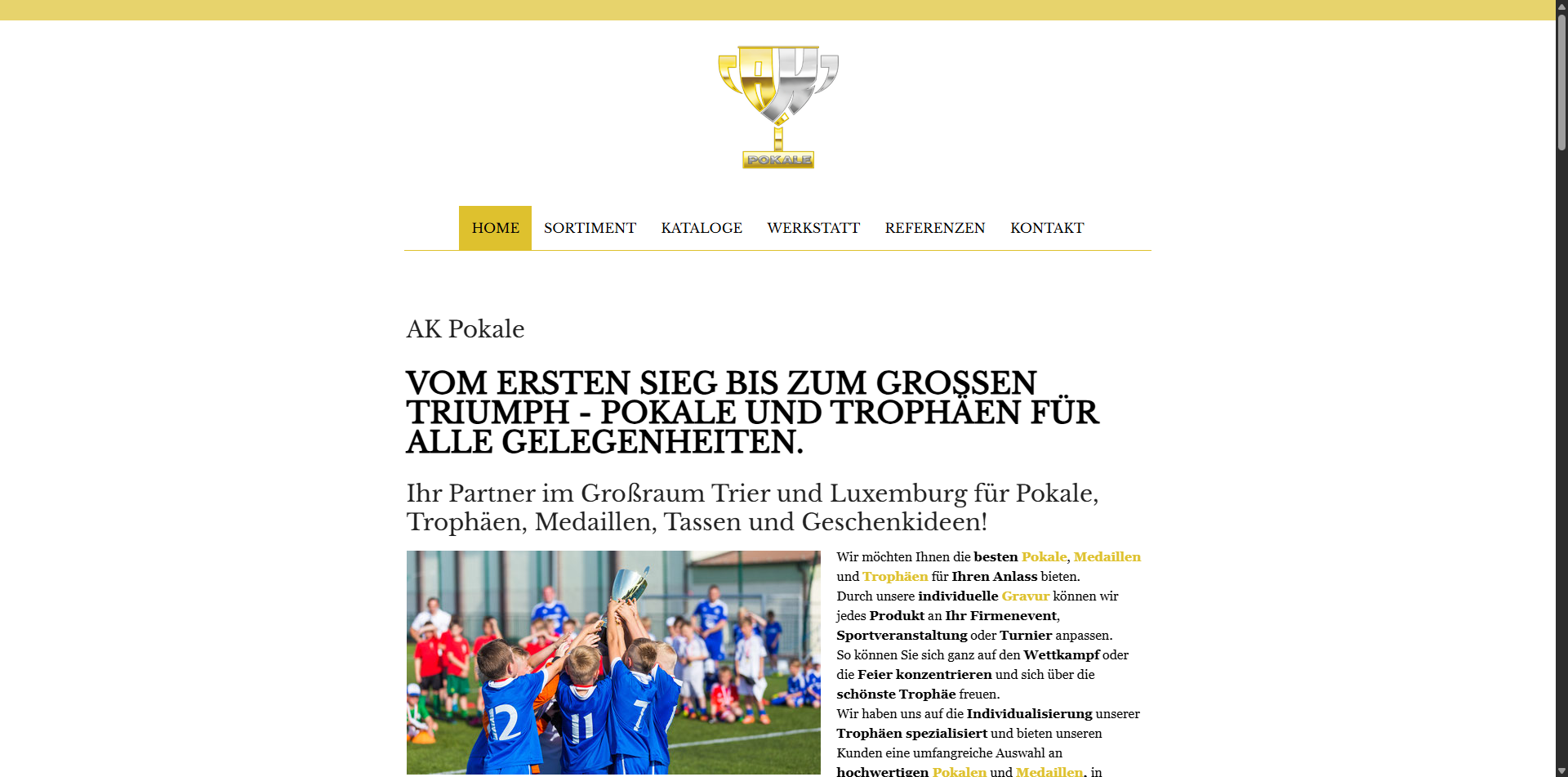 AK Pokale Trier Website Desktop