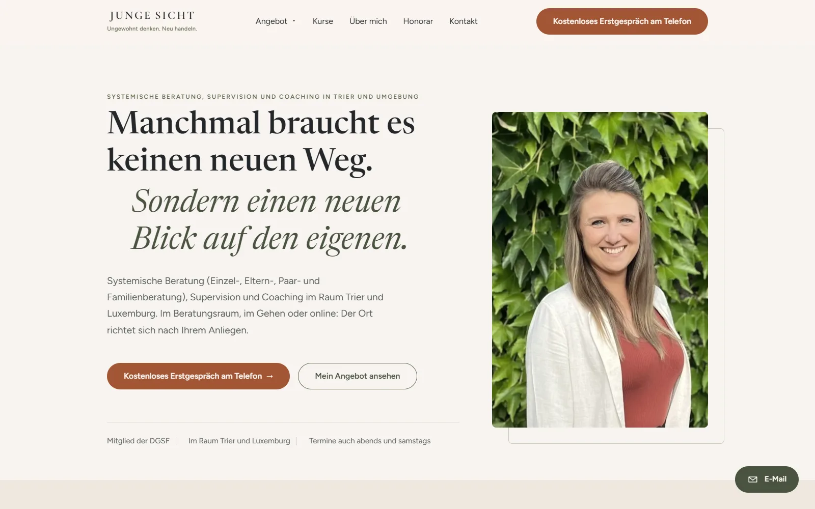 Junge Sicht Trier Website systemische Beratung